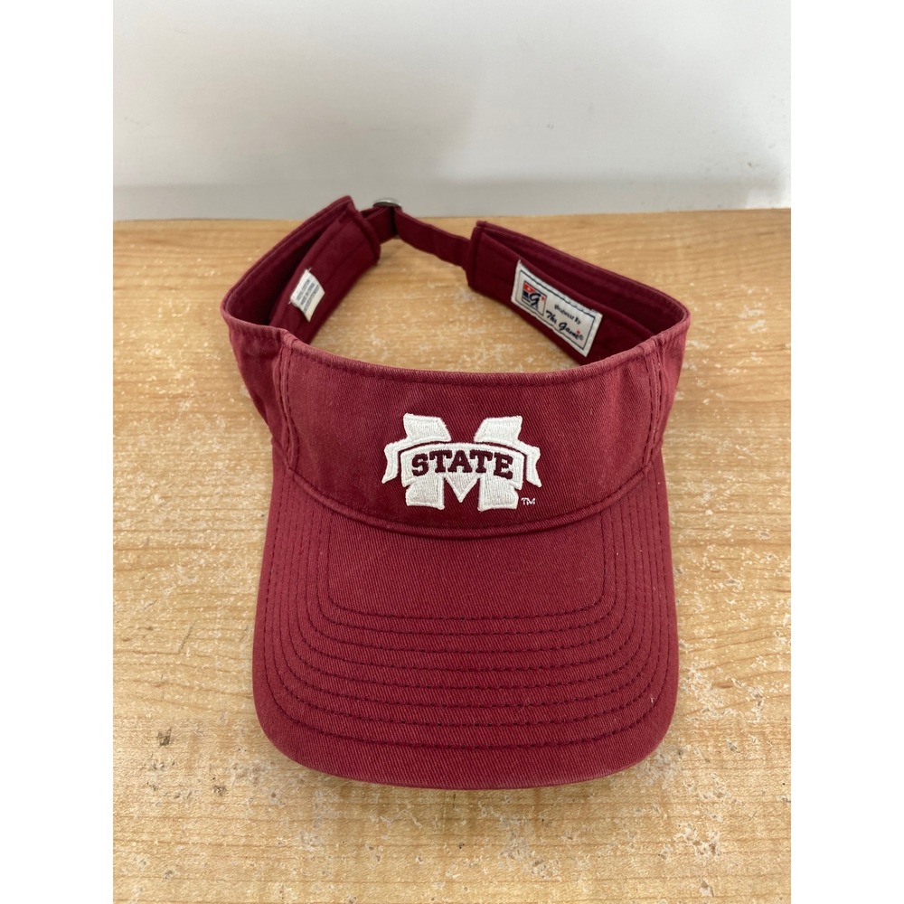 The Game Mississippi State Bulldogs Visor Hat Maroon Cotton Adjustable Mens MSU